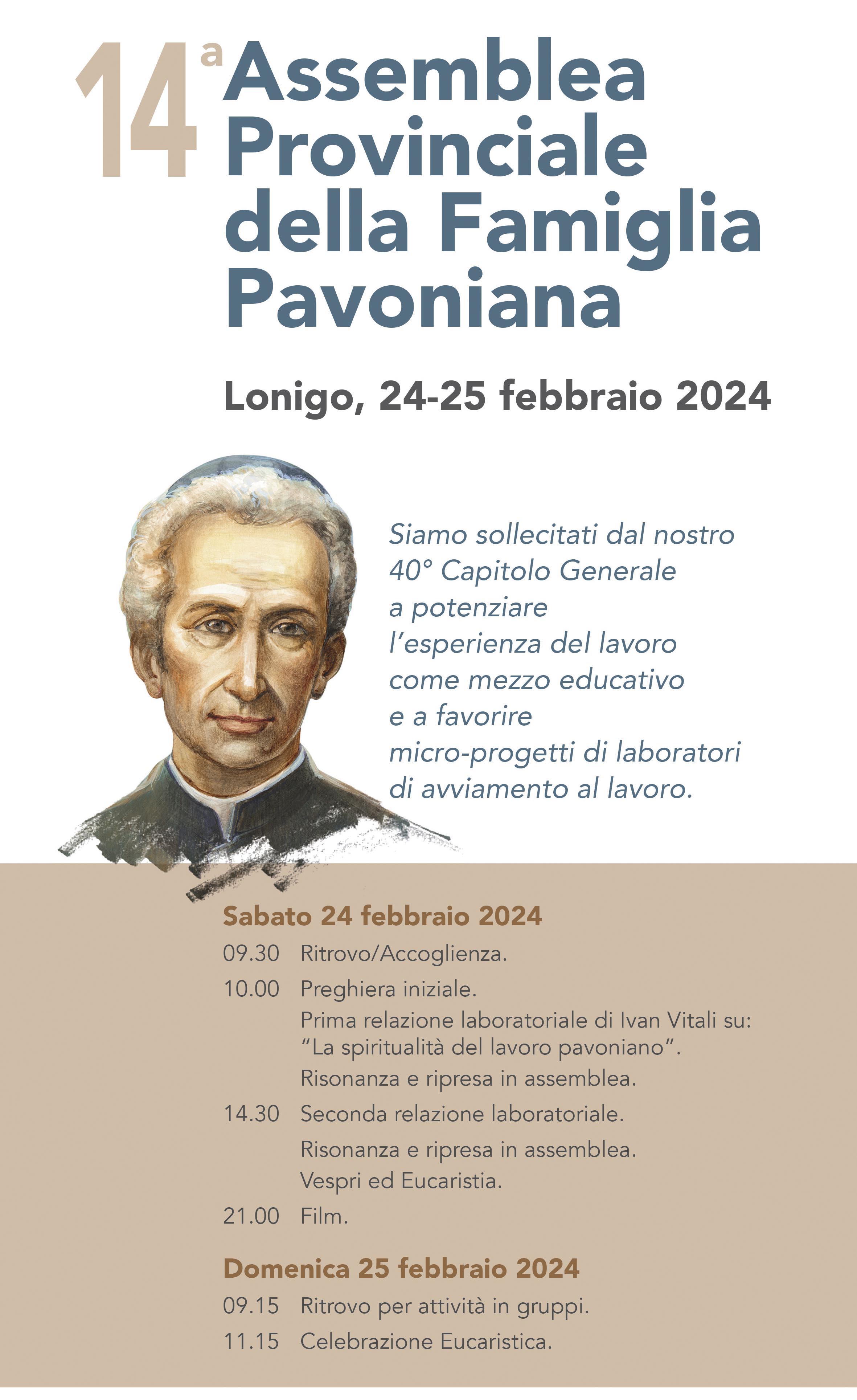 Locandina famiglia pavoniana 2024